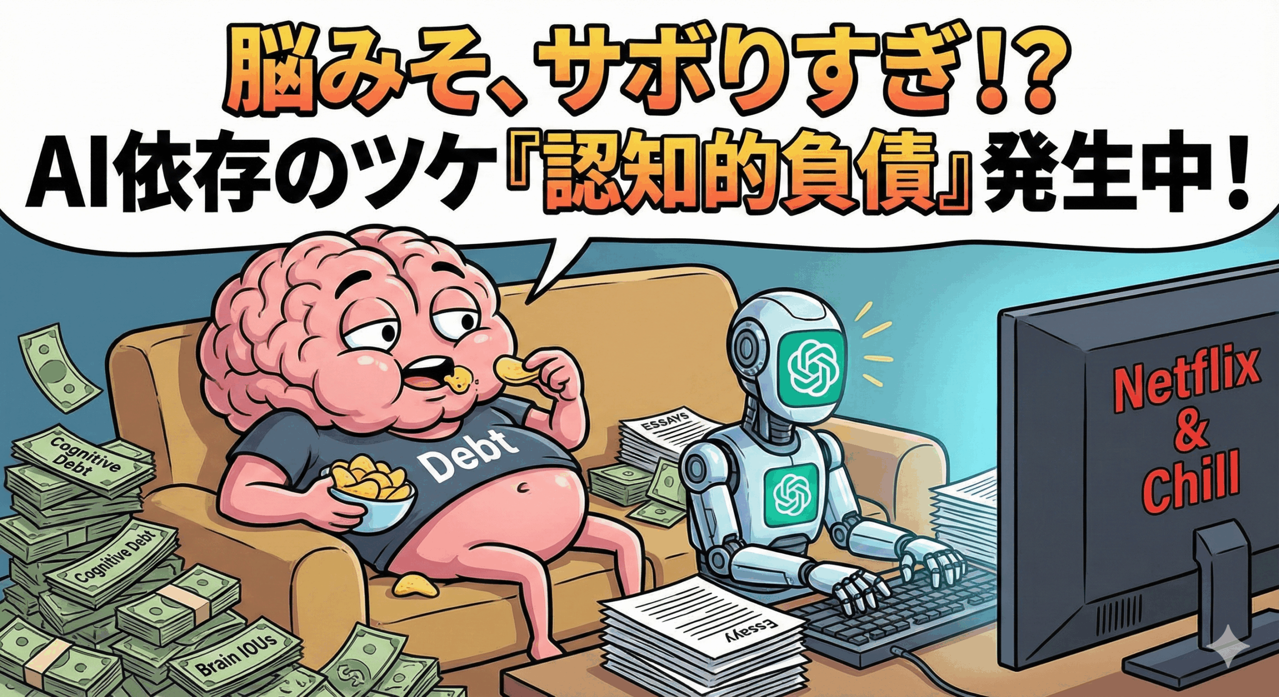 【悲報】ChatGPTに頼りすぎると脳が「借金」を抱える！？衝撃の研究結果が発表される